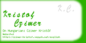 kristof czimer business card